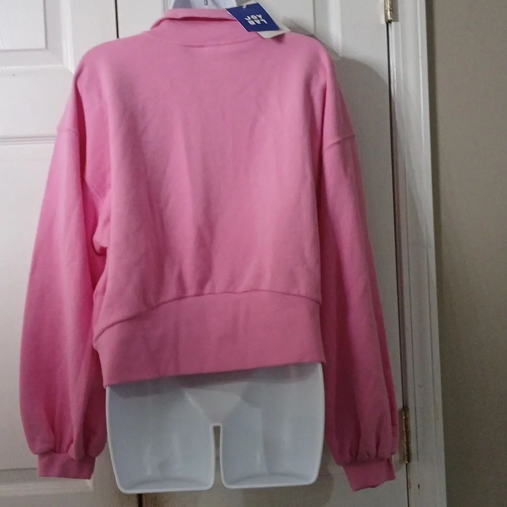 JoyLab Pink Cropped Pullover Sweatshirt Sz M NWT - Picture 5 of 10